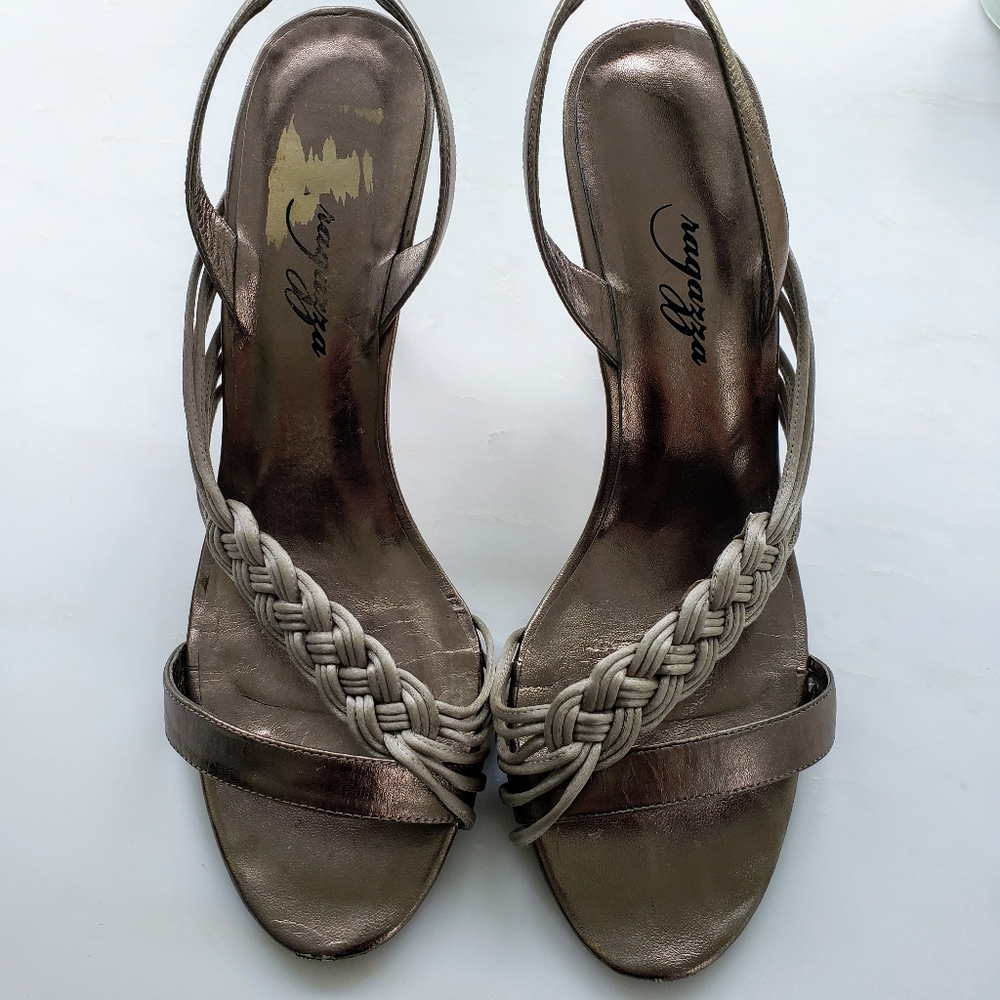 Braided Taupe Braided Strappy Heel